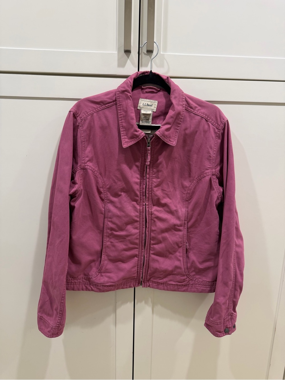 L.L. Bean Women's Pink Raspberry Zip-Front Utility Jacket OAJW9